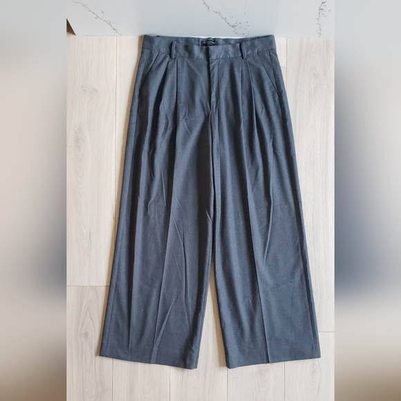 Banana Republic Wide Leg Trouser Womens 14 Charcoal Dress Pant 747492 - Picture 1 of 9